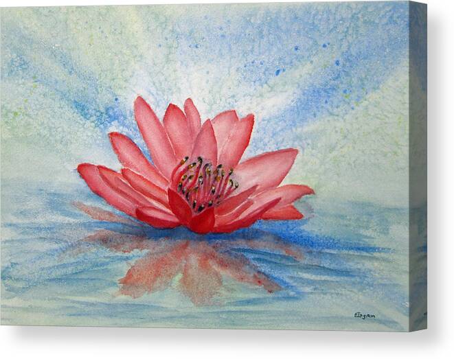 Floral Canvas Print featuring the painting Water Lily by Elvira Ingram