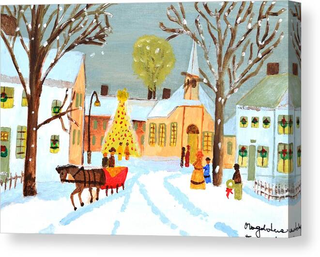 Christmas Card Canvas Print featuring the painting White Christmas by Magdalena Frohnsdorff