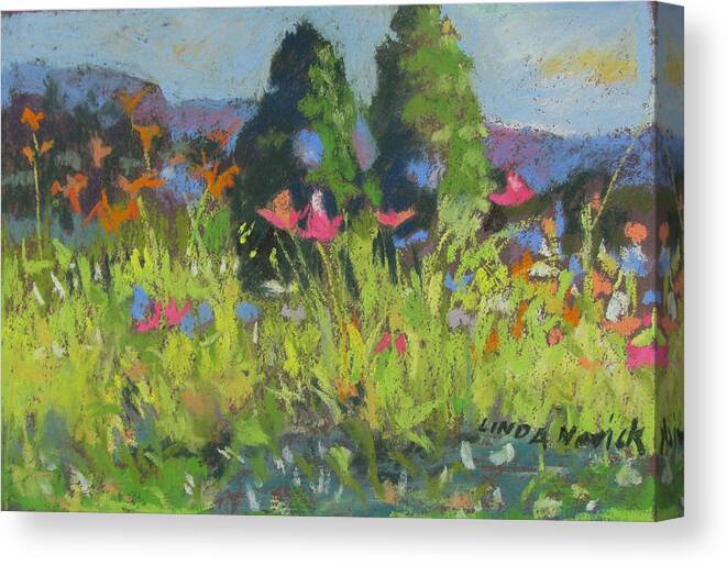 Wildflowers Canvas Print featuring the painting Wildflowers by Linda Novick