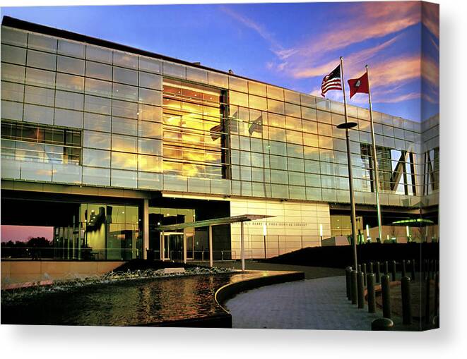 William Canvas Print featuring the photograph William Jefferson Clinton Presidential Library by Jason Politte