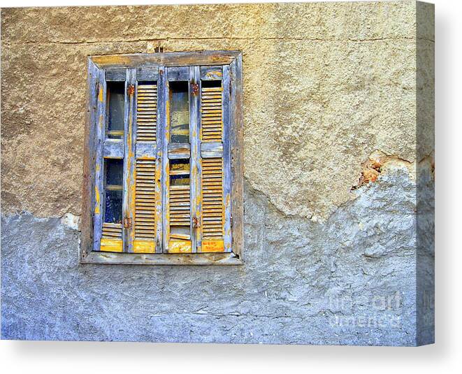 Greece Canvas Print featuring the photograph Window Nafplio by A K Dayton