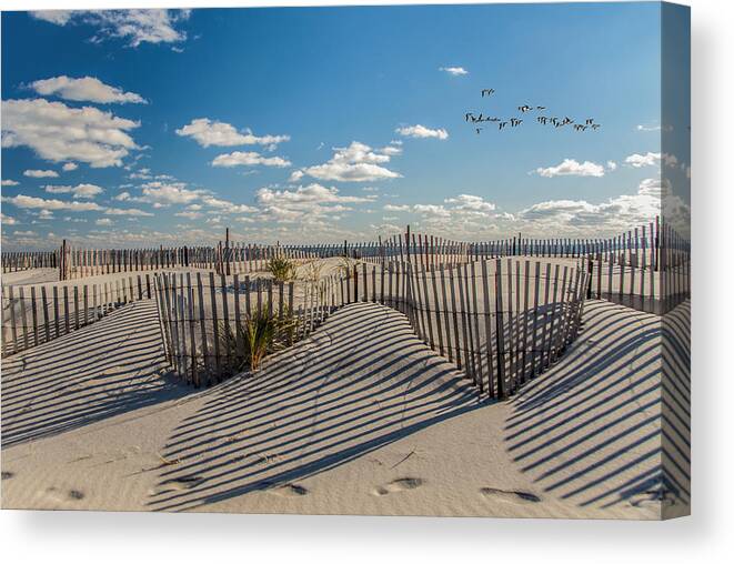 Beach Canvas Print featuring the photograph Winter Beach 9528 by Cathy Kovarik
