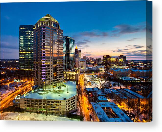 2011 Canvas Print featuring the photograph Winter City Wonderland by Scott Moore