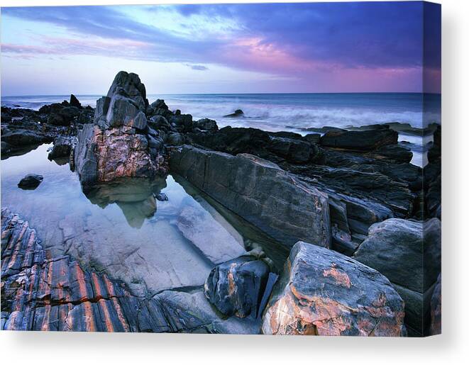 Seascape Canvas Print featuring the photograph Winter Reflections by Edmund Khoo Photography