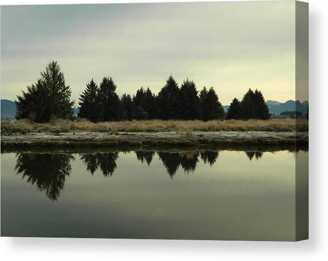 Landscape Canvas Print featuring the photograph Winter River 7 by Gallery Of Hope 