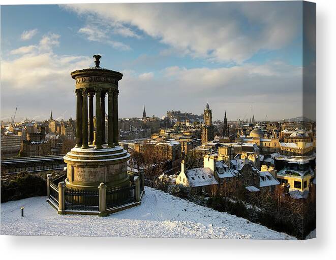 Tranquility Canvas Print featuring the photograph Winter View Edinburgh by Bluefinart