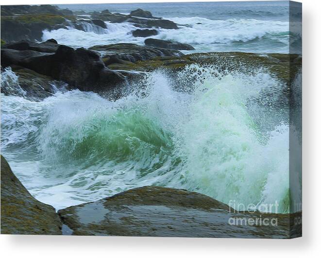 Seascape Canvas Print featuring the photograph Winter Wave by Jeanette French