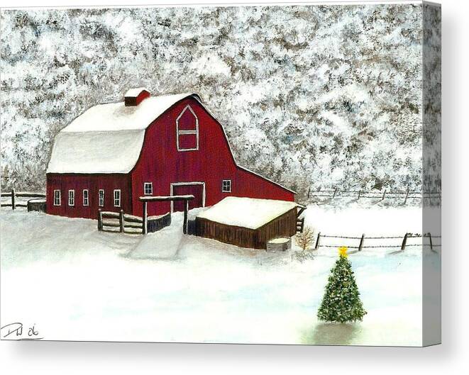 Wisconsin Canvas Print featuring the painting Wisconsin Christmas by Dan Wagner