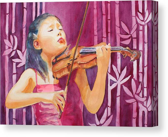 Violin Canvas Print featuring the painting With Feeling by Jenny Armitage