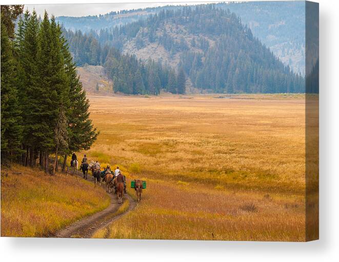 Wyoming Canvas Print featuring the photograph Yellowstone Pack Trips by Brenda Jacobs