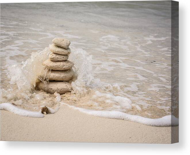Stone Stack Canvas Print featuring the photograph Zen Stones by Mark Rogers
