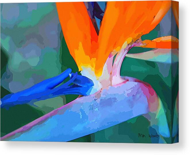 photo Art Canvas Print featuring the digital art Bird Of Paradise #1 by Fran Woods