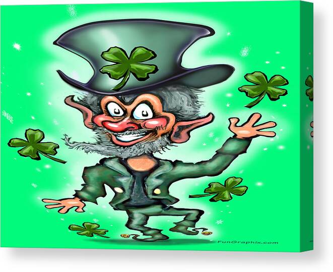 Leprechaun Canvas Print featuring the painting Lucky Charms #1 by Kevin Middleton