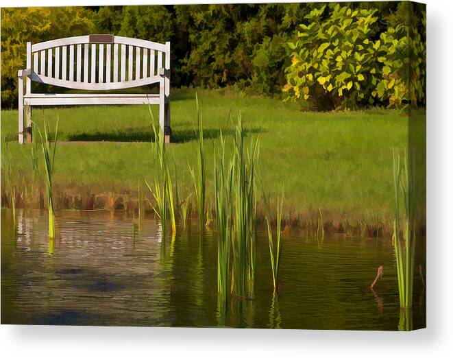 Bench Canvas Print featuring the photograph Serenity by Cathy Kovarik
