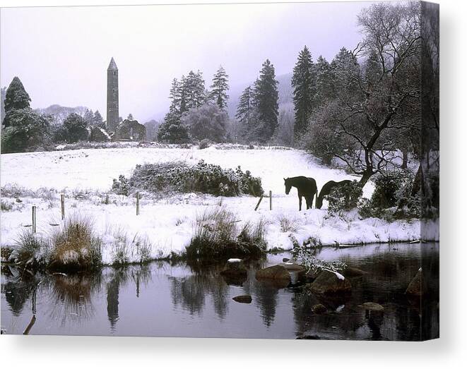Abbeys Canvas Print featuring the photograph Glendalough, Co Wicklow, Ireland #2 by The Irish Image Collection 
