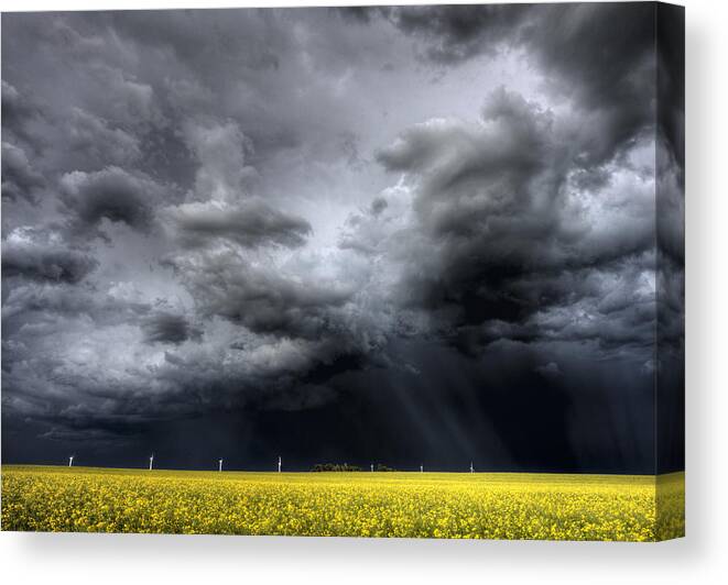 Storm Canvas Print featuring the photograph Storm Clouds Saskatchewan #32 by Mark Duffy