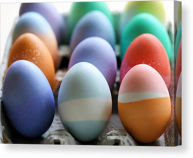 Egg Canvas Print featuring the photograph A Cheery Dozen by Angela Rath