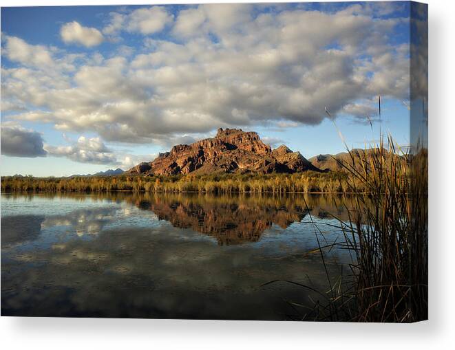 Red Mountain Canvas Print featuring the photograph A Morning at Red Mountain by Saija Lehtonen