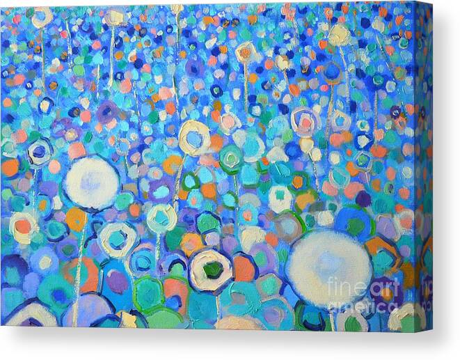 Abstract Canvas Print featuring the painting Abstract Flowers Field by Ana Maria Edulescu