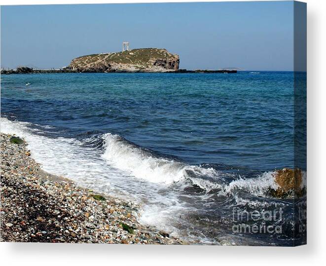 Beach Canvas Print featuring the photograph Ancient Arch of Apollo in Greece by Sabrina L Ryan