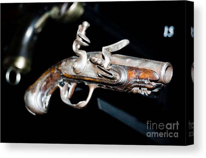 Museum Canvas Print featuring the photograph Ancient Pistol by Yurix Sardinelly