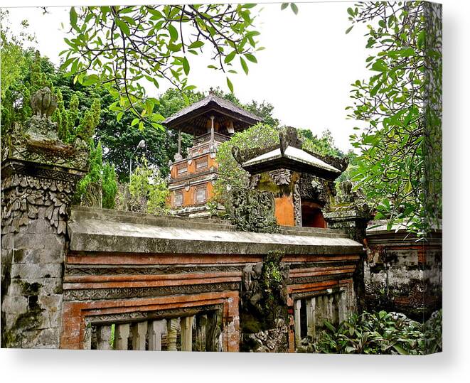 Denpasar Canvas Print featuring the photograph Bali Museum Exterior Wall by Kirsten Giving