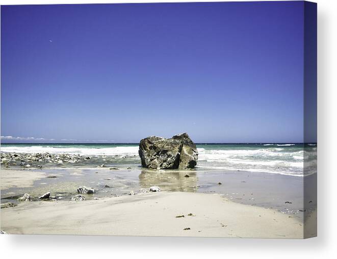 Rexhame Beach Canvas Print featuring the photograph Beadles Rock by Kate Hannon