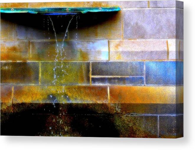 Fountain Canvas Print featuring the photograph Blue Green by Marysue Ryan