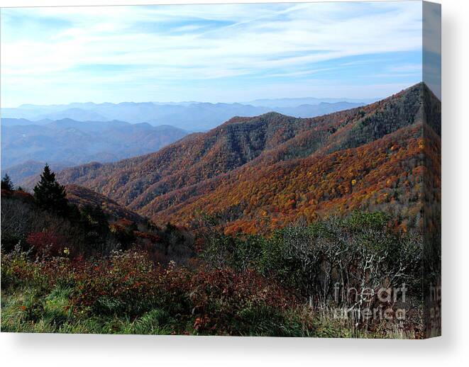  Canvas Print featuring the photograph Blue Ridge Parkway by Douglas Stucky