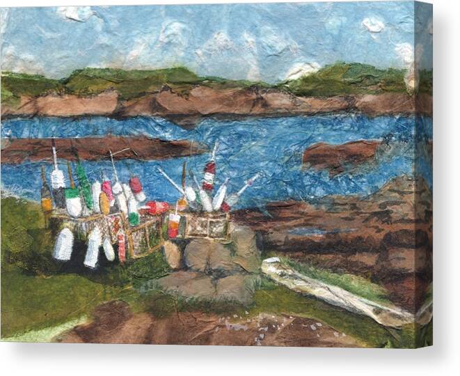 Buoy Canvas Print featuring the painting Buoy Collection by Lynn Babineau