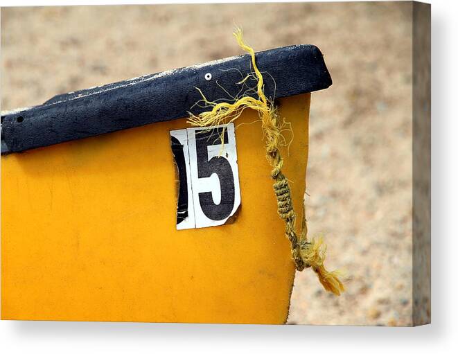 Canoe Canvas Print featuring the photograph Canoe Details by Valentino Visentini