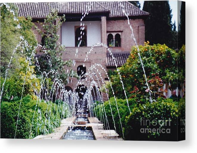 Alhambra Canvas Print featuring the photograph Cascading Drops by Barbara Plattenburg