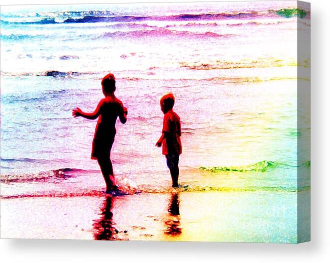 People Canvas Print featuring the photograph Childhood At The Beach by Susan Stevenson