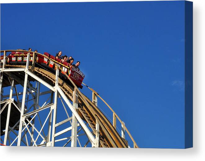 Cyclone Photography Canvas Print featuring the photograph Coney Island Cyclone by Diane Lent
