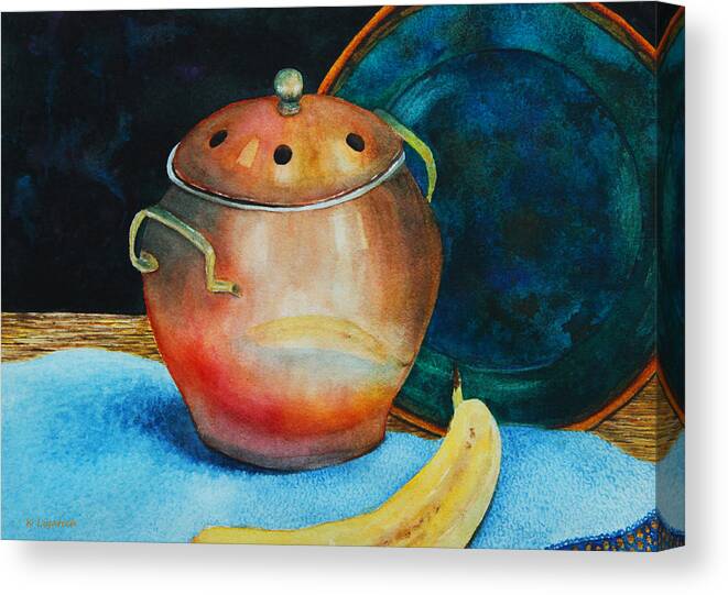 Still Life Canvas Print featuring the painting Copper Reflection by Kerri Ligatich