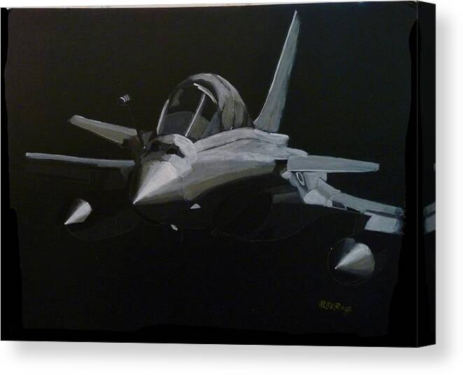 Aircraft Canvas Print featuring the painting Dassault Rafale by Richard Le Page