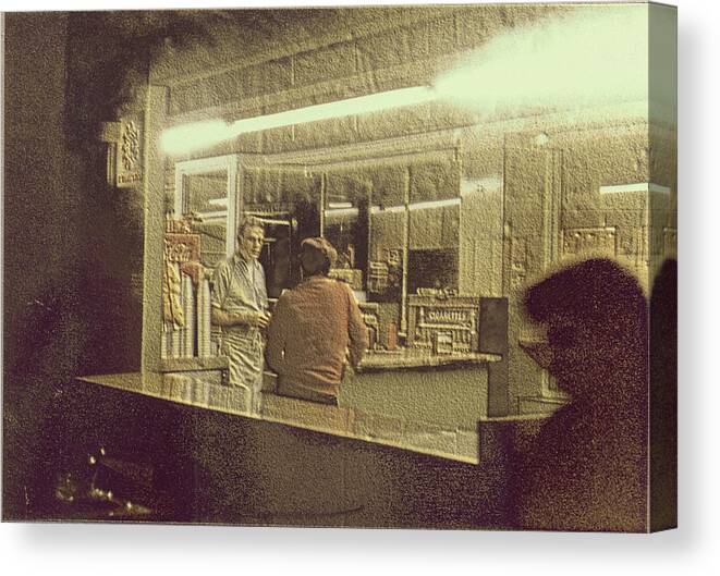 Diner Canvas Print featuring the photograph Diner Homage to Hooper by Tom Wurl