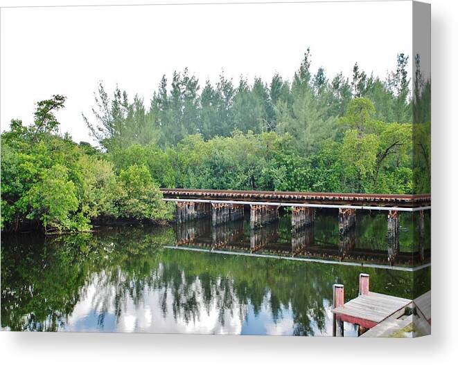 Red Canvas Print featuring the photograph Dock On The North Fork River by Rob Hans