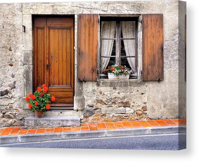 Doorway Canvas Print featuring the photograph Doorway and Window in Provence France by Dave Mills