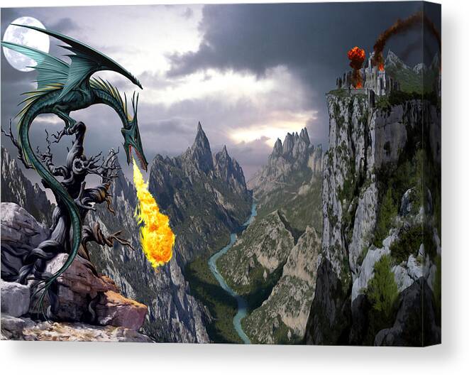 Dragon Canvas Print featuring the photograph Dragon Valley by MGL Meiklejohn Graphics Licensing