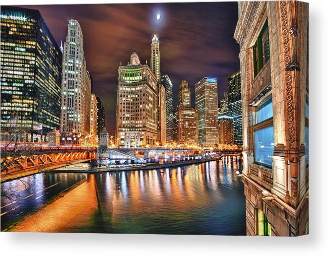 Chicago Canvas Print featuring the photograph Electric City by Joel Olives