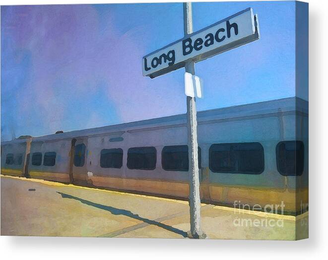 Train Canvas Print featuring the digital art End of the Line by Scott Evers