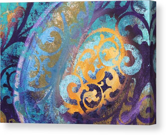 Abstract Framed Prints Canvas Print featuring the painting Evening Light by Reina Cottier