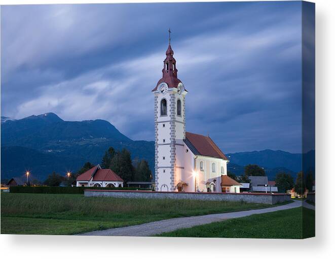 Dusk Canvas Print featuring the photograph Evening twilight by Ian Middleton