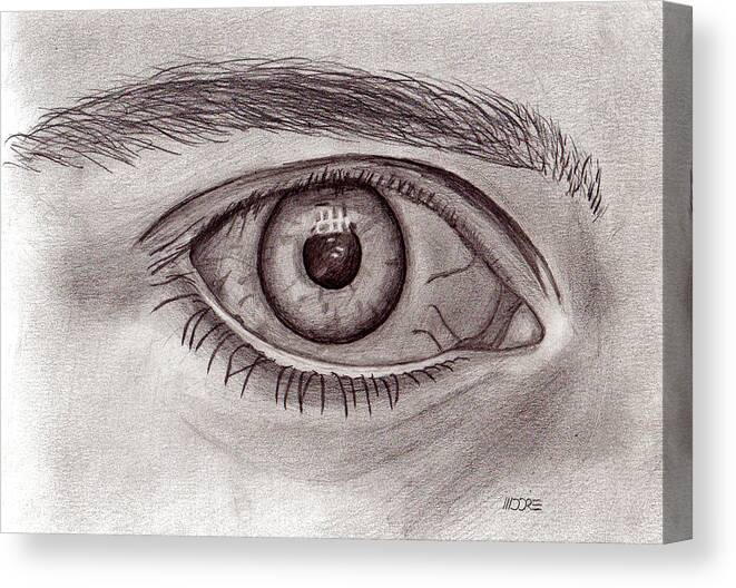 Sketch Eye Canvas Print featuring the drawing Eye by Pat Moore