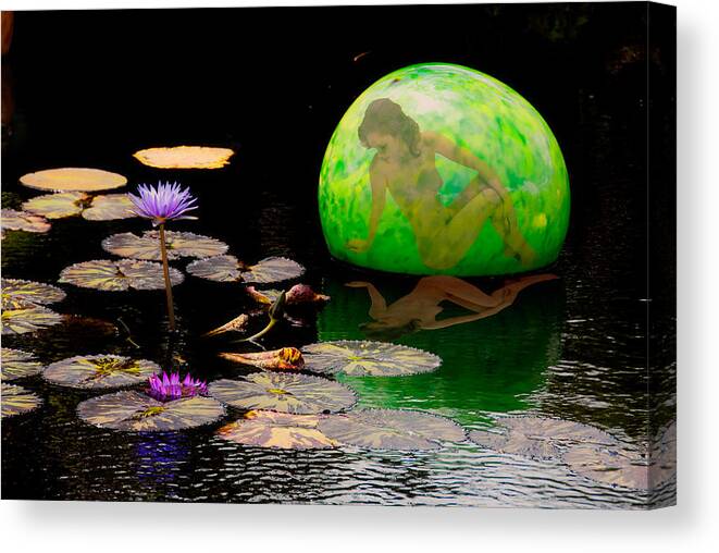 Full Nude Canvas Print featuring the photograph Fairy By The Pond by Harry Spitz