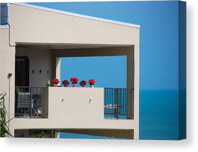 Architecture Canvas Print featuring the photograph Flower Pots Five by John Schneider