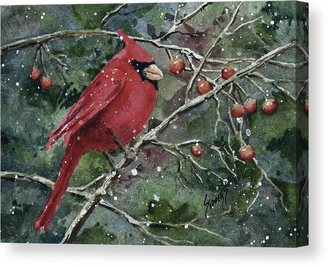 Cardinal Canvas Print featuring the painting Franci's Cardinal by Sam Sidders