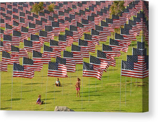 American Flags Canvas Print featuring the photograph Freedom by Lynn Bauer