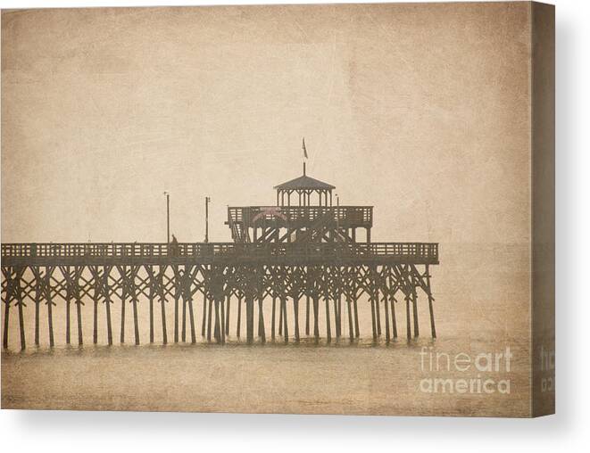 Photograph Canvas Print featuring the photograph Ghostly Pier by Bob and Nancy Kendrick